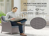 Rattan Garden Chairs Set of 2, Outdoor Rattan Chairs with Cushions, Armrests and High Back, PE T3398P377535