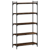 Bookcase 5-Tier Smoked Oak 80x30x154 cm Engineered Wood 837679