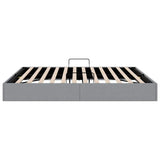 Storage Bed with Storage Light Grey 193 x 203 cm Fabric 3370060