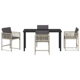 Garden Dining Set 5 pcs Light Grey Poly Rattan 3380762