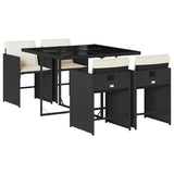 Garden Dining Set Black and cream white 3211074