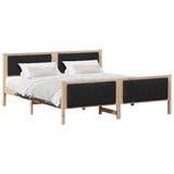 Bed frame Brown and black 180 x 200 cm Solid pine wood 3394305
