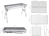 Folding BBQ Charcoal Barbecue Grill Steel Stainless Garden Picnic Camping Stove 37951565