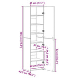 Highboard Grey Sonoma 45x42,5x185 cm Engineered Wood 3281411