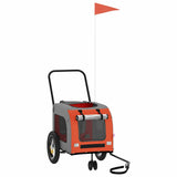 Pet Bike Trailer Orange and Grey 54.5 x 120 x 161 cm 93844