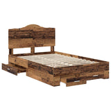 Bed Frame with Headboard Old Wood 120 x 190 cm Engineered Wood 3413637