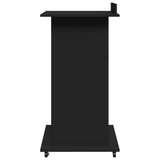 Lectern with Wheels & Drawer Black 55x55x107 cm Engineered Wood 848025