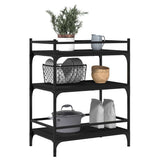 Kitchen Trolley Black 65x40x86.5 cm Engineered Wood 842396