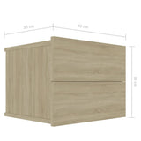 Bedside Cabinets 2 pcs Sonoma Oak 40x30x30 cm Engineered Wood 801060