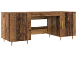 Desk with Shelf Old wood 140 x 50 x 75 cm Engineered wood 879525