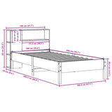 Bookcase Bed without Mattress White 100x200cm Solid Wood Pine 3322847