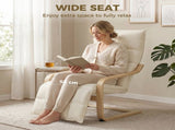 Modern Accent Chair, Leisure Lounge Chair Armchair with Footrest, Plush Cushion, Curved Legs and T3398P548091