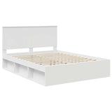 Bed Frame with Headboard White 150 x 200 cm Solid Pine Wood 3410992
