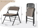 4 Pcs Folding Chairs, Black Patterned Fabric Upholstered Event Chairs, 18.1"18.9"29.9" Padded Seat 72952483