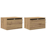 Wall-mounted Bedside Cabinet 2 pcs Artisan Oak 50 x 36 x 30 cm 863081