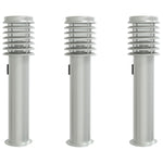 ZNTS Outdoor Floor Lamps with Outlet 3pcs Silver 60 cm Stainless Steel 4006374