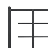 Metal Bed Frame without Mattress with Headboard Black 80x200cm 355552
