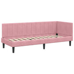 Corner Bed Frame with Headboard Pink 80 x 200 cm Velvet 42016331