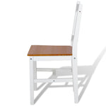 ZNTS Dining Chairs 4 pcs White Pinewood 241513