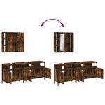 ZNTS 3 Piece Bathroom Cabinet Set Smoked Oak Engineered Wood 3214727