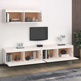 TV Cabinets 3 pcs White Solid Wood Pine 3100140