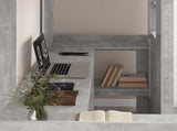 Loft Bed Frame with Desk with Storage Concrete Grey 75 x 190 cm 3410430