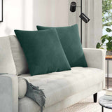 Sofa Pillows 2 pcs Dark Green 80 x 80 cm Corduroy Fabric 42014059