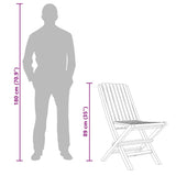Folding Garden Chair Set of 4 Natural Wood Solid teak wood Medium 3155052