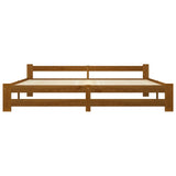 Bed Frame Honey brown Solid pine wood, plywood 200x200 cm Durable 322011