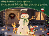 4FT White 2.5D Snowman Christmas Light Decoration with Penguin & Reindeer, 122 Warm White Lights, 31890670
