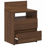 ZNTS Bedside Cabinets 2 pcs with 2 Drawers Brown Oak 40x33x60 cm 858573