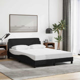 Bed Frame "Dover" Black 135x190 cm Double Fabric 373327