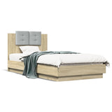 Bed Frame Sonoma Oak Engineered wood with plywood slats Single 3210061