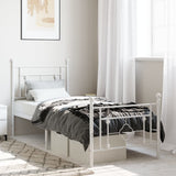 Metal Bed Frame without Mattress with Footboard White 75x190cm 374396