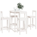 5 Piece Bar Set White Solid Wood Pine 3124743