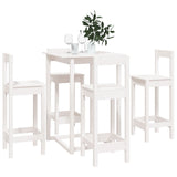 5 Piece Bar Set White Solid Wood Pine 3124743
