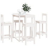 5 Piece Bar Set White Solid Wood Pine 3124743
