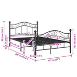 Bed Frame Black Powder-coated metal 120x200 cm Bed Frame 324994