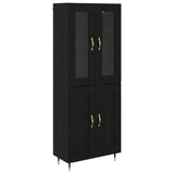 Highboard 2 pcs Black Oak Engineered Wood 3416169