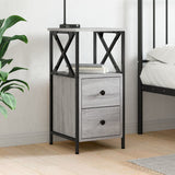 Bedside Cabinet Grey Sonoma 34x35.5x70 cm Engineered Wood 825949