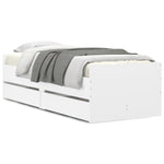 Bed Frame with Drawers without Mattress White 90x190 cm Single 3207350
