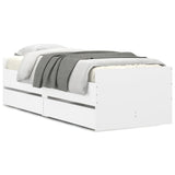 Bed Frame White Engineered wood, Plywood Single Bed Frame 3207350