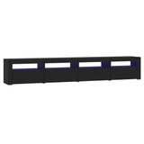 TV Cabinet with LED Lights Black 240x35x40 cm 3152763