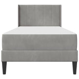Bed Frame with Mattress Light Grey 90 x 190 cm Velvet 3415244