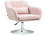 Swivel Linen Fabric Accent Chair for Living Room Contemporary Vanity Armchair with Adjustable Height T3398P342265
