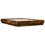 Bed Frame with LED without Mattress Smoked Oak 160x200 cm 3209783