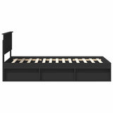 Bed Frame with Headboard Black 100 x 200 cm Engineered wood 3407914