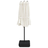 Double-Head Garden Parasol with LEDs Sand White 449x265 cm 362953