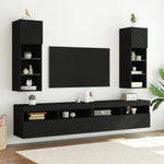 ZNTS TV Cabinet with LED Lights Black 30.5x30x90 cm 837003