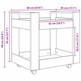 Desk Trolley Black Oak 60 x 45 x 60 cm Engineered Wood 881005